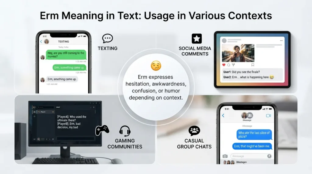 Erm Meaning in Text: Usage in Various Contexts