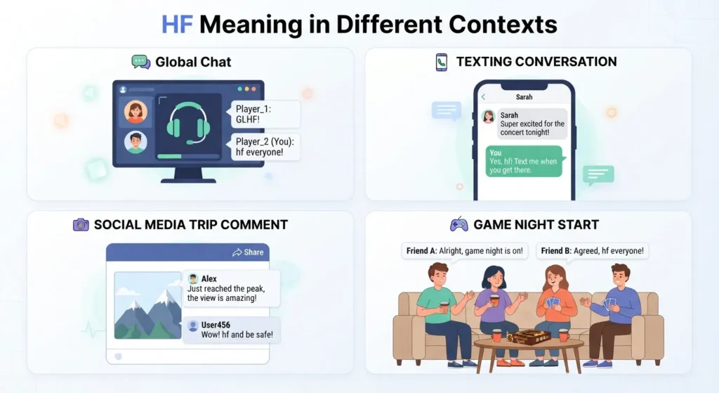 HF Meaning in Text: Usage in Various Contexts
