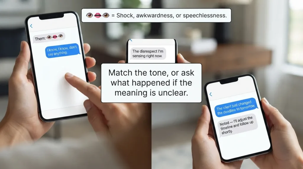 How to Respond When Someone Uses 👁👄👁 Meaning In Text